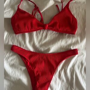 Hollister Ribbed Red Bikini